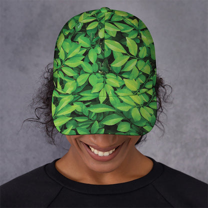 Green Leaf Print Baseball Cap