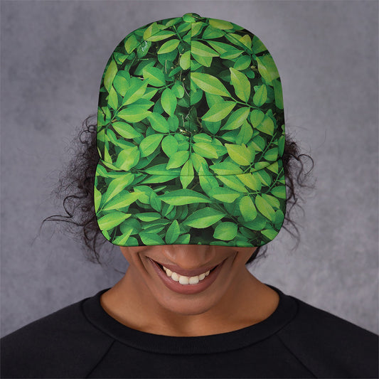 Green Leaf Print Baseball Cap