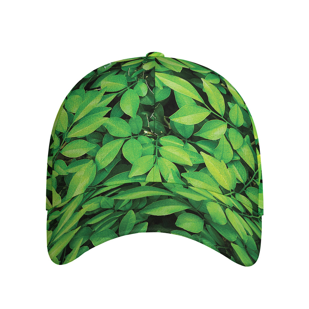 Green Leaf Print Baseball Cap