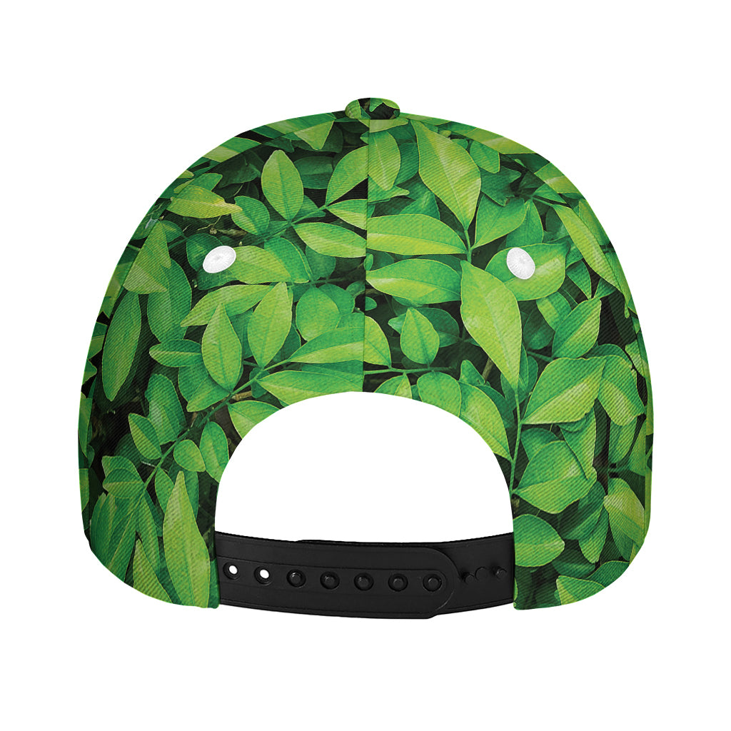 Green Leaf Print Baseball Cap