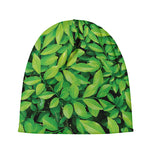 Green Leaf Print Beanie