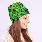 Green Leaf Print Beanie