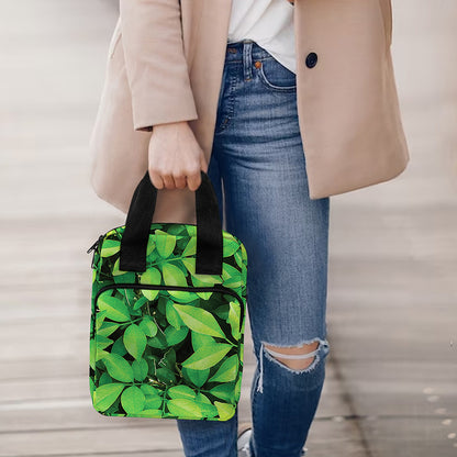 Green Leaf Print Bible Tote Bag