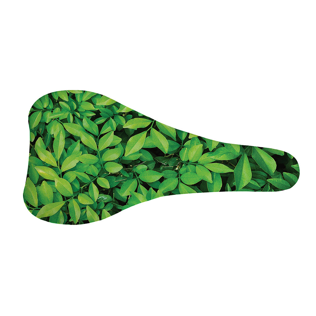 Green Leaf Print Bicycle Seat Cover