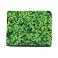 Green Leaf Print Bifold Wallet