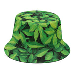 Green Leaf Print Bucket Hat