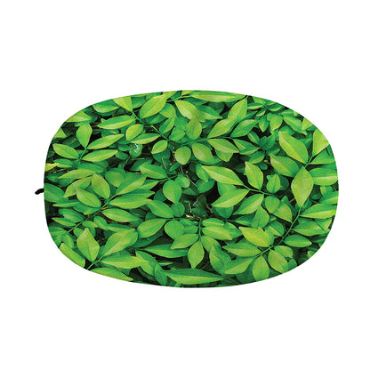 Green Leaf Print Car Side Mirror Covers