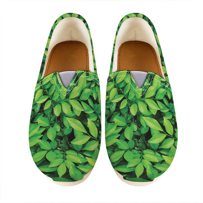 Green Leaf Print Casual Shoes