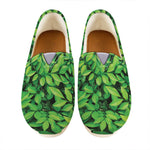 Green Leaf Print Casual Shoes