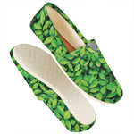 Green Leaf Print Casual Shoes