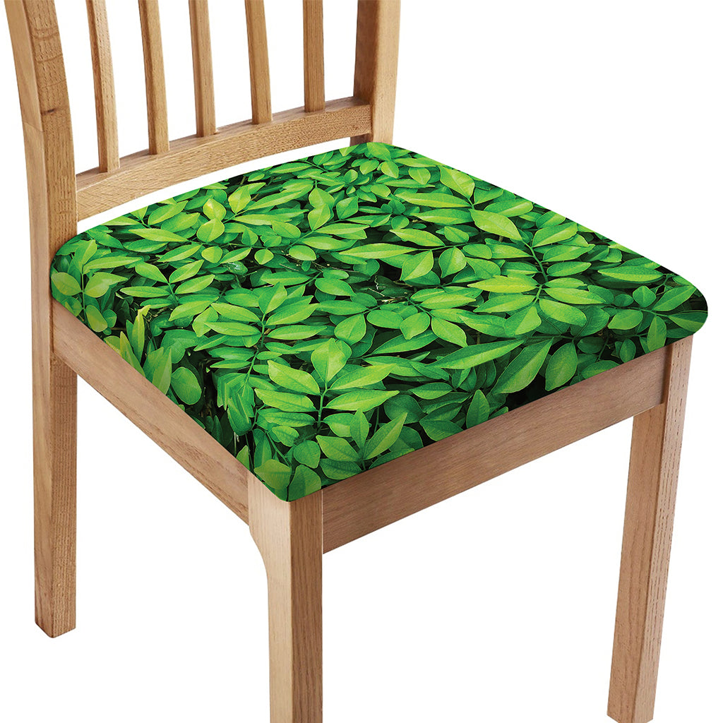 Green Leaf Print Chair Cushion Cover