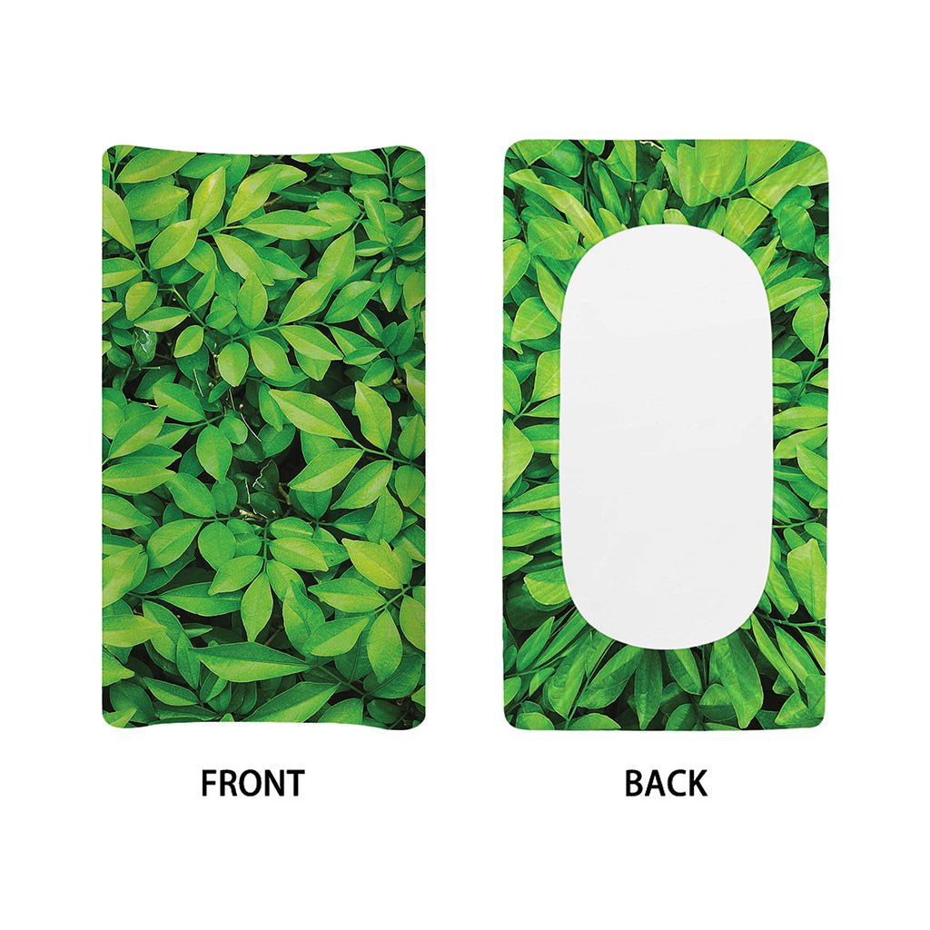Green Leaf Print Changing Pad Cover