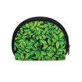 Green Leaf Print Coin Purse