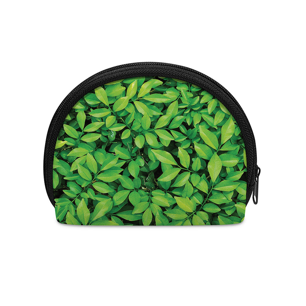Green Leaf Print Coin Purse