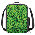 Green Leaf Print Crossbody Lunch Bag