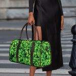 Green Leaf Print Duffle Bag