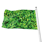 Green Leaf Print Flag