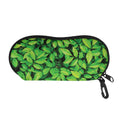 Green Leaf Print Glasses Case