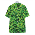 Green Leaf Print Hawaiian Shirt