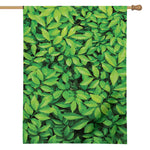 Green Leaf Print House Flag