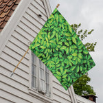 Green Leaf Print House Flag