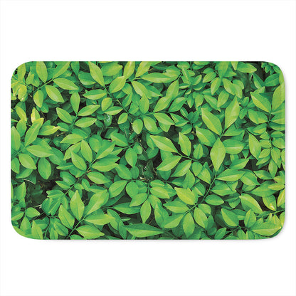 Green Leaf Print Indoor Door Mat