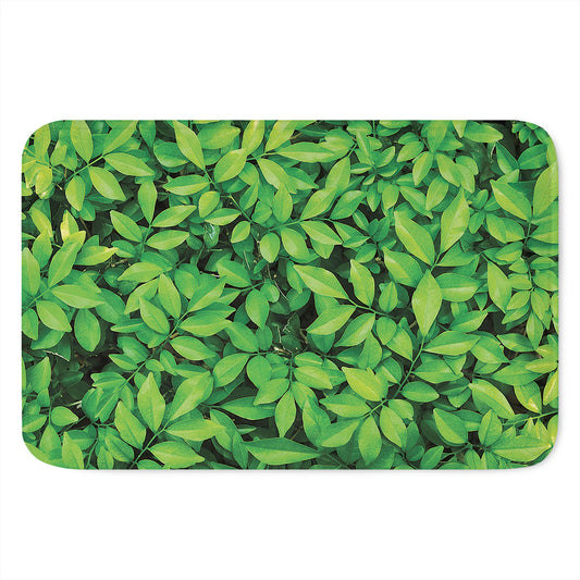 Green Leaf Print Indoor Door Mat