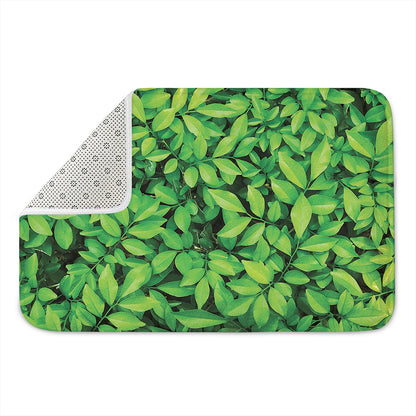 Green Leaf Print Indoor Door Mat