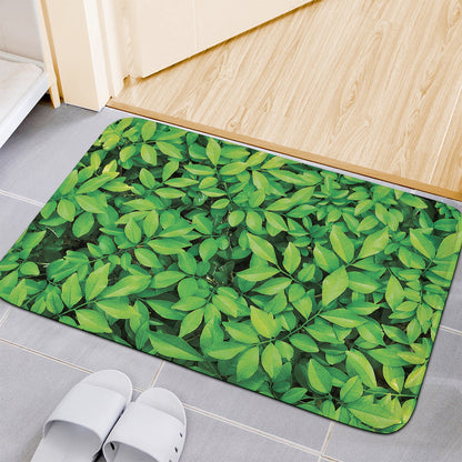 Green Leaf Print Indoor Door Mat