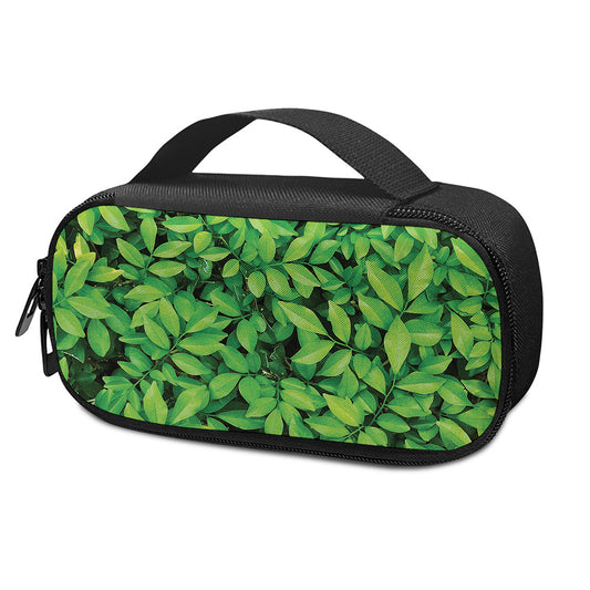 Green Leaf Print Insulin Cooler Travel Case