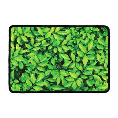 Green Leaf Print Kitchen Mat