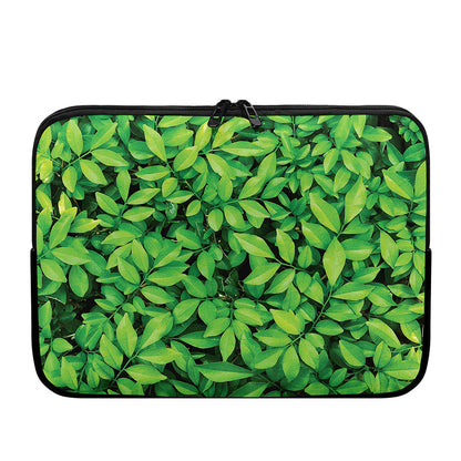 Green Leaf Print Laptop Sleeve