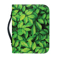 Green Leaf Print Leather Bible Cover