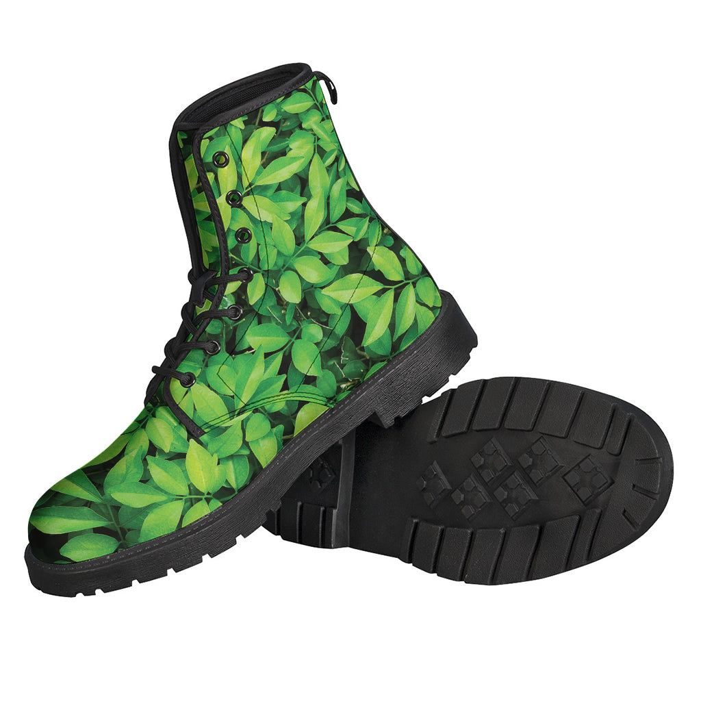 Green Leaf Print Backpack
