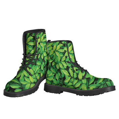 Green Leaf Print Backpack
