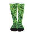 Green Leaf Print Long Socks