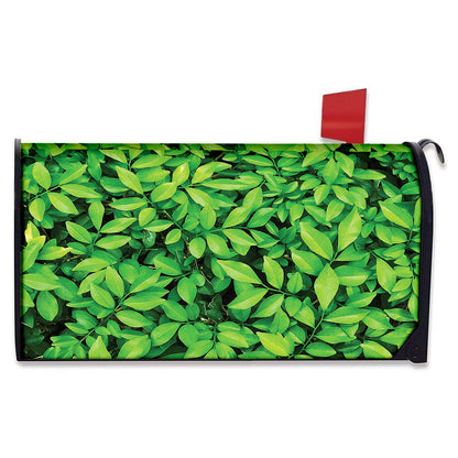 Green Leaf Print Mailbox Cover