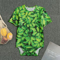 Green Leaf Print Men's Bodysuit