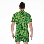 Green Leaf Print Men's Rompers
