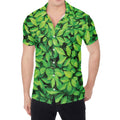 Green Leaf Print Men's Shirt
