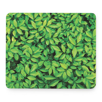 Green Leaf Print Mouse Pad