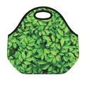 Green Leaf Print Neoprene Lunch Bag