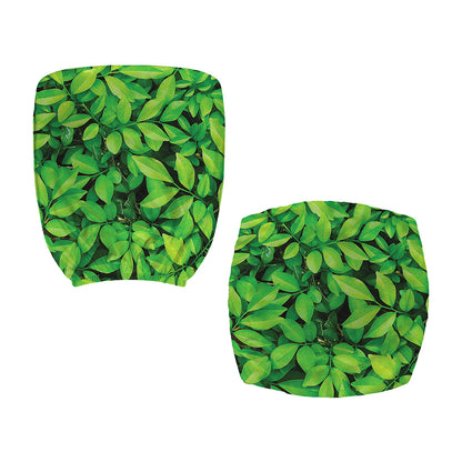 Green Leaf Print Office Chair Cover