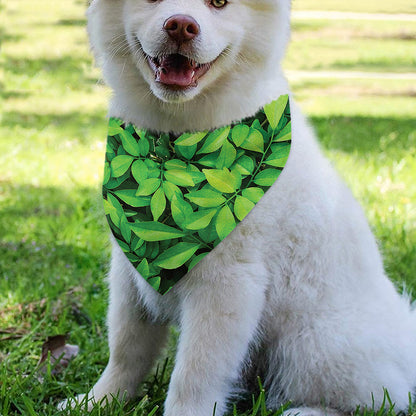 Green Leaf Print Over The Collar Dog Bandana