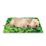 Green Leaf Print Pet Cooling Mat Cover