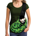 Green Leaf Print Pet Sling Carrier
