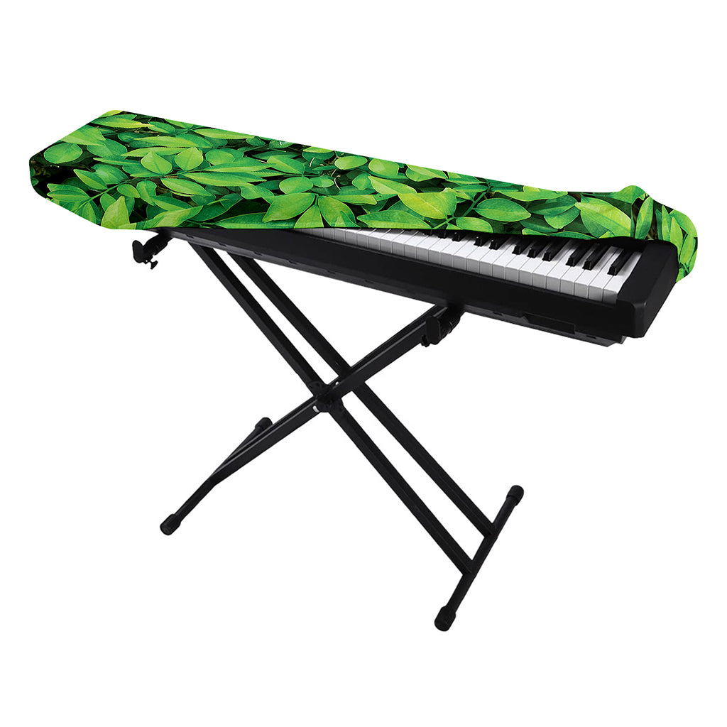 Green Leaf Print Piano Keyboard Cover