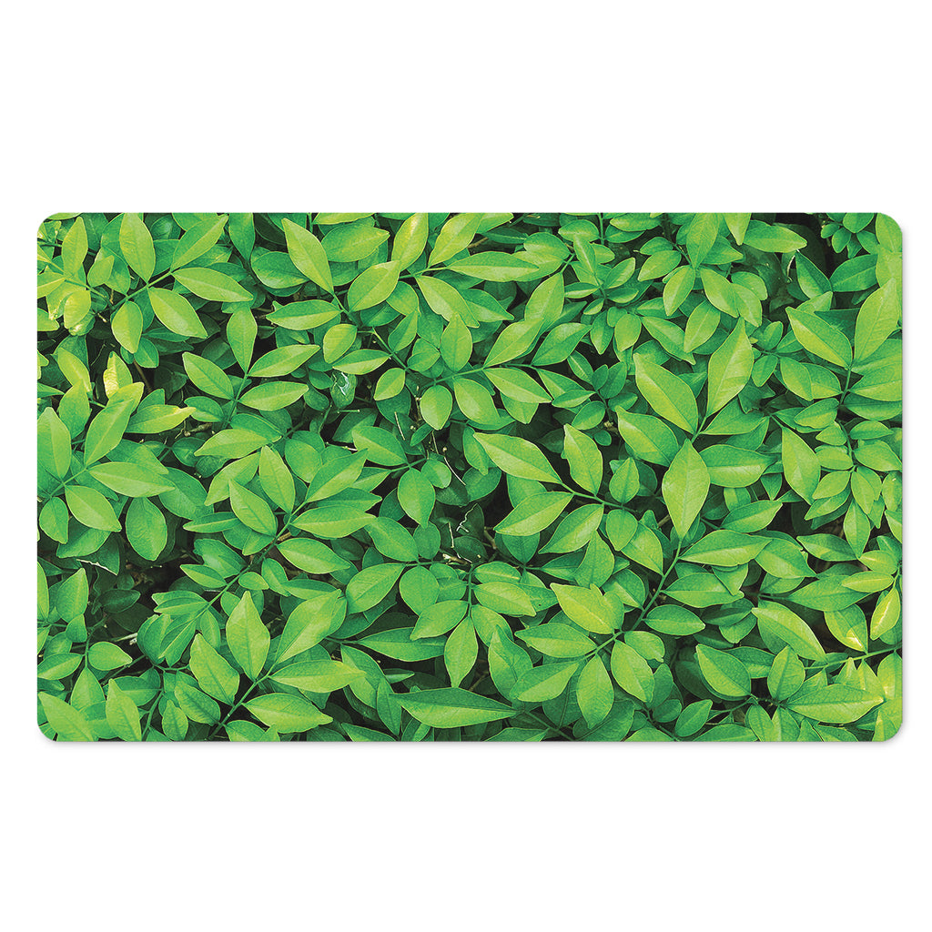 Green Leaf Print Polyester Doormat