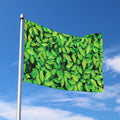 Green Leaf Print Polyester Flag