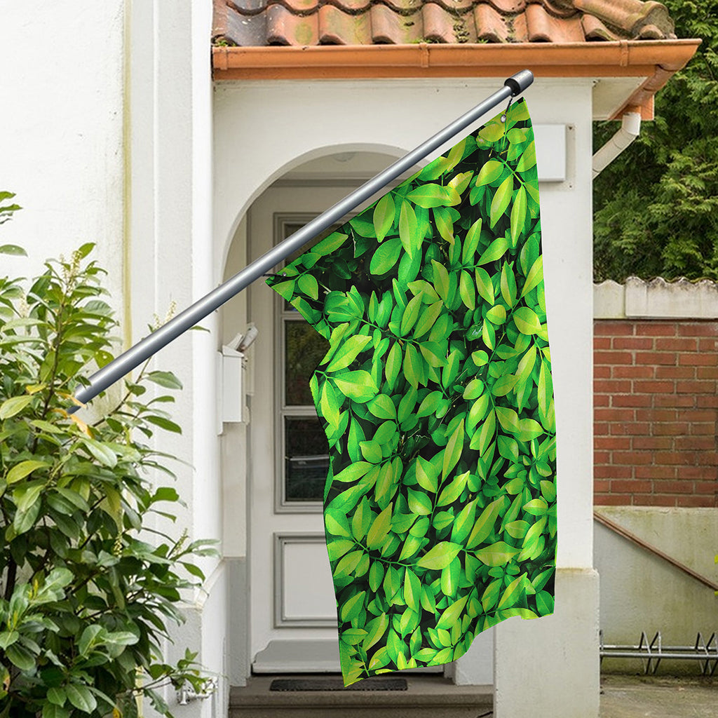 Green Leaf Print Polyester Flag